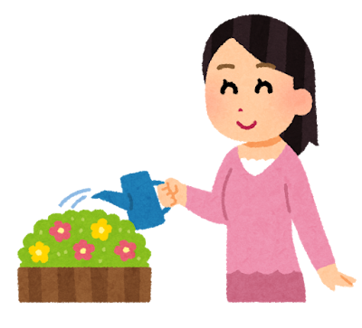 植物を育てている女性